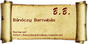Bánóczy Barnabás névjegykártya