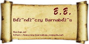 Bánóczy Barnabás névjegykártya