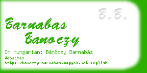 barnabas banoczy business card