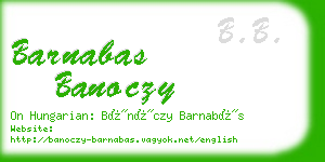 barnabas banoczy business card